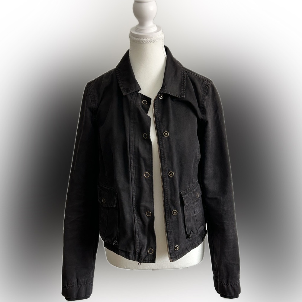 Black Washed Denim Jacket